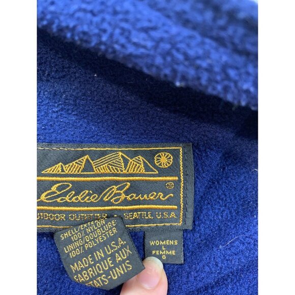 Vintage Eddie Bauer Jacket Womens Large Red Nylon Fleece Lined USA Made 90s Y2K - Picture 13 of 14